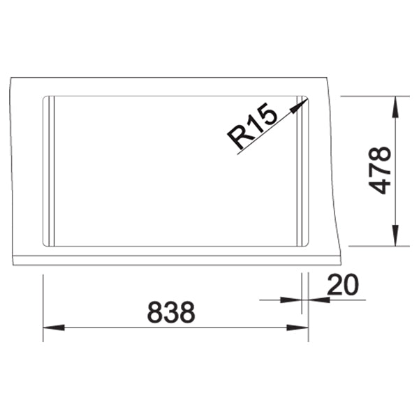 Inox sudopera Blanco PLENTA 9 + drvena daska - 860x500x210