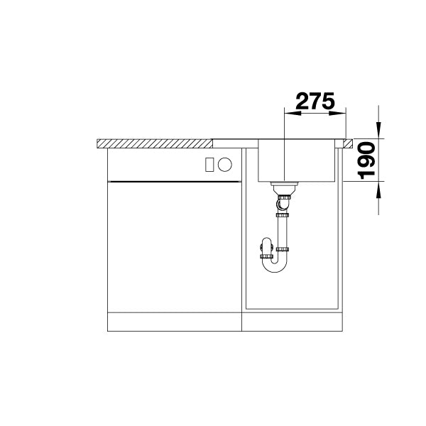Inox sudopera Blanco DINAS 45 S MINI + drvena daska - 605x500x195