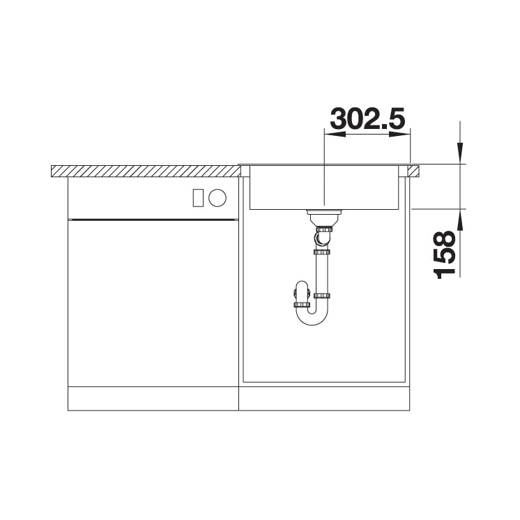 Inox sudopera Blanco DANA 6 + drvena daska - 605x500x158