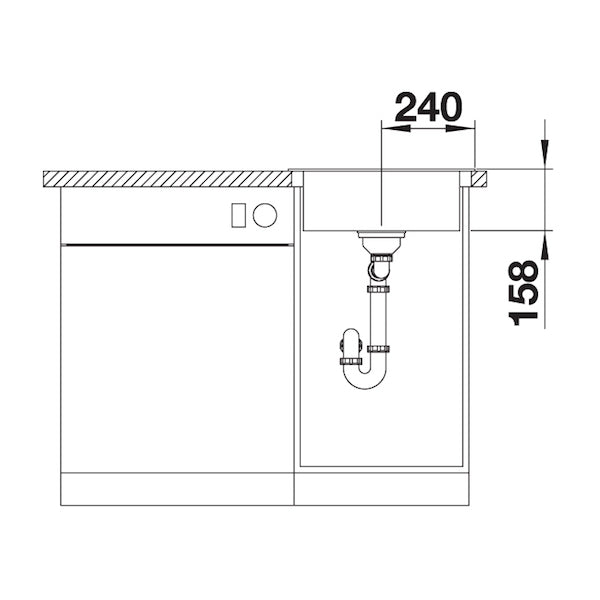 Inox sudopera Blanco DANA 45 + drvena daska - 480x500x158