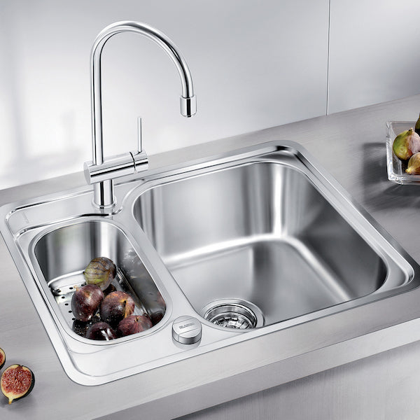 Inox sudopera Blanco LANTOS 6-IF sa podizačem čepa + pribor + drvena daska - 593x488x160