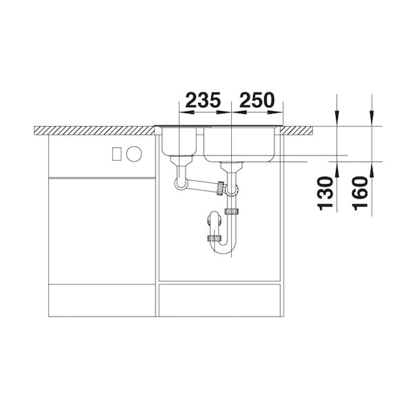 Inox sudopera Blanco LANTOS 6-IF sa podizačem čepa + pribor + drvena daska - 593x488x160