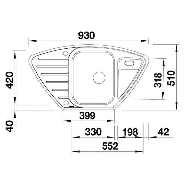 Inox sudopera Blanco LANTOS 9 E-IF sa podizačem čepa + drvena daska - 930x510x170