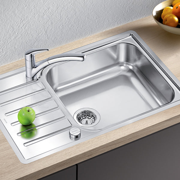 Inox sudopera Blanco LANTOS XL 6 S-IF COMPACT sa podizačem čepa + drvena daska - 780x500x165