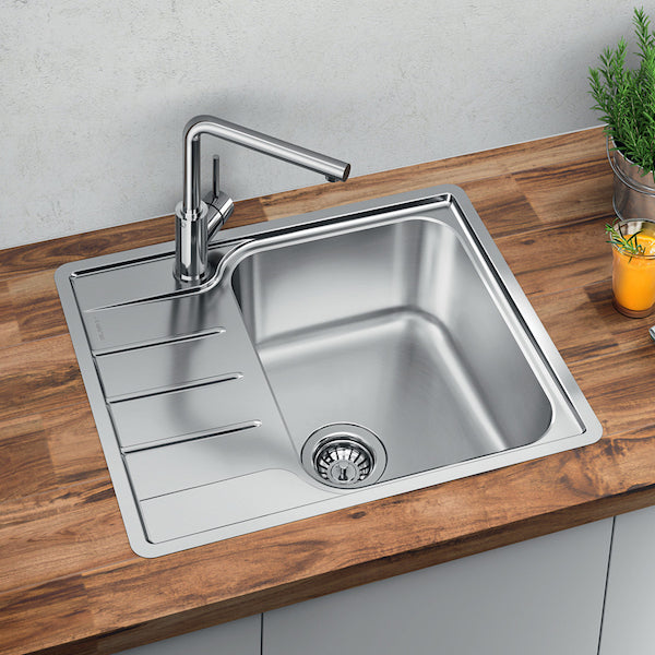 Inox sudopera Blanco LEMIS 45 S-IF MINI + drvena daska - 605x500x205