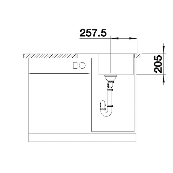 Inox sudopera Blanco LEMIS 45 S-IF MINI + drvena daska - 605x500x205