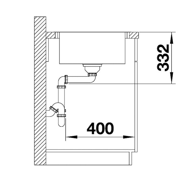 Inox sudopera Blanco LEMIS 45 S-IF MINI + drvena daska - 605x500x205