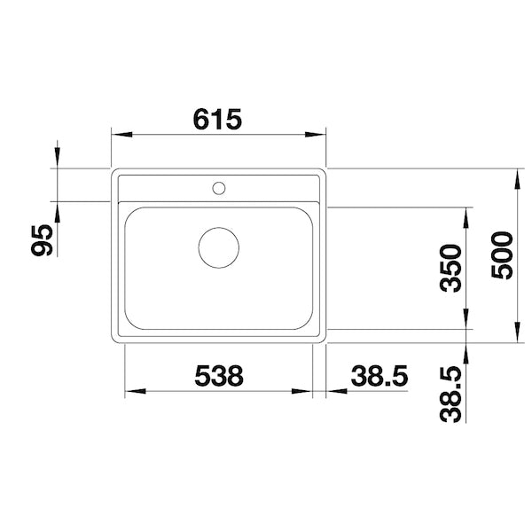 Inox sudopera Blanco LEMIS 6-IF + drvena daska - 615x500x205