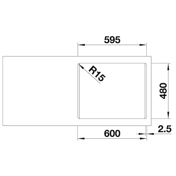 Inox sudopera Blanco LEMIS 6-IF + drvena daska - 615x500x205