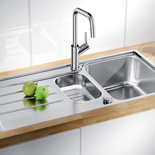 Inox sudopera Blanco LEMIS 6 S-IF + drvena daska - 1000x500x205