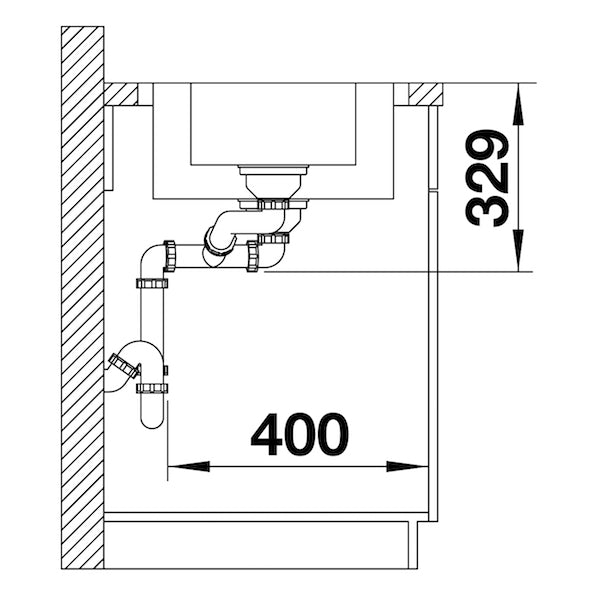 Inox sudopera Blanco LEMIS 6 S-IF + drvena daska - 1000x500x205