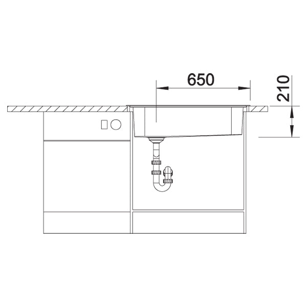 Inox sudopera Blanco PLENTA 9 + drvena daska - 860x500x210