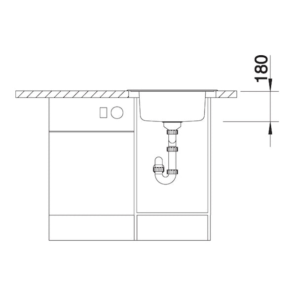 Inox sudopera Blanco RONDOVAL + drvena daska - 535x490x180