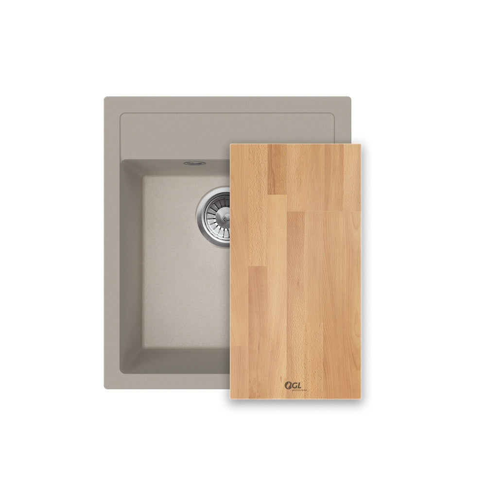 Granitna sudopera GL ANKONA 1k + drvena daska - 435x515x185