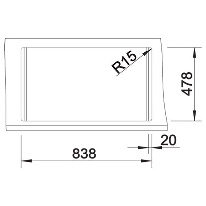 Inox sudopera Blanco PLENTA 9 + drvena daska - 860x500x210