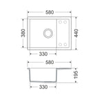 Granitna sudopera GL ANKONA 1ko - 580x440x195