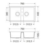 Granitna sudopera GL ANKONA 2k - 760x440x195