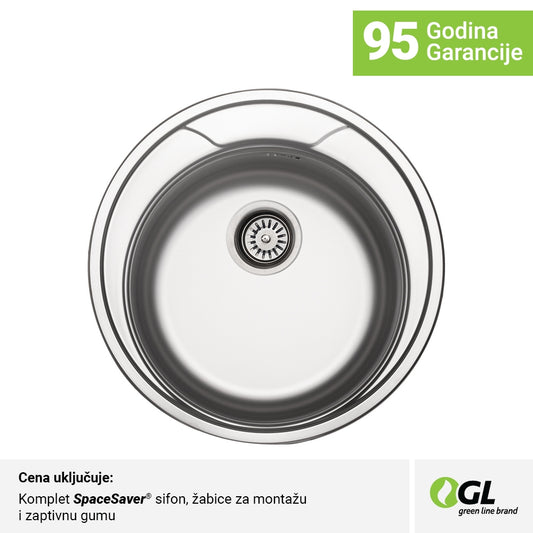 Inox sudopera GL Light RONDA 1k - fi500x160 - MAT 304/0.6