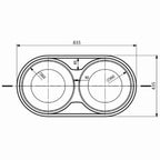Inox sudopera GL Light RONDA 2k - 835x435x145 - MAT 304/0.6