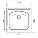 Inox sudopera GL Light VALENSIJA 1k - 450x450x140 - MAT 201/0.5