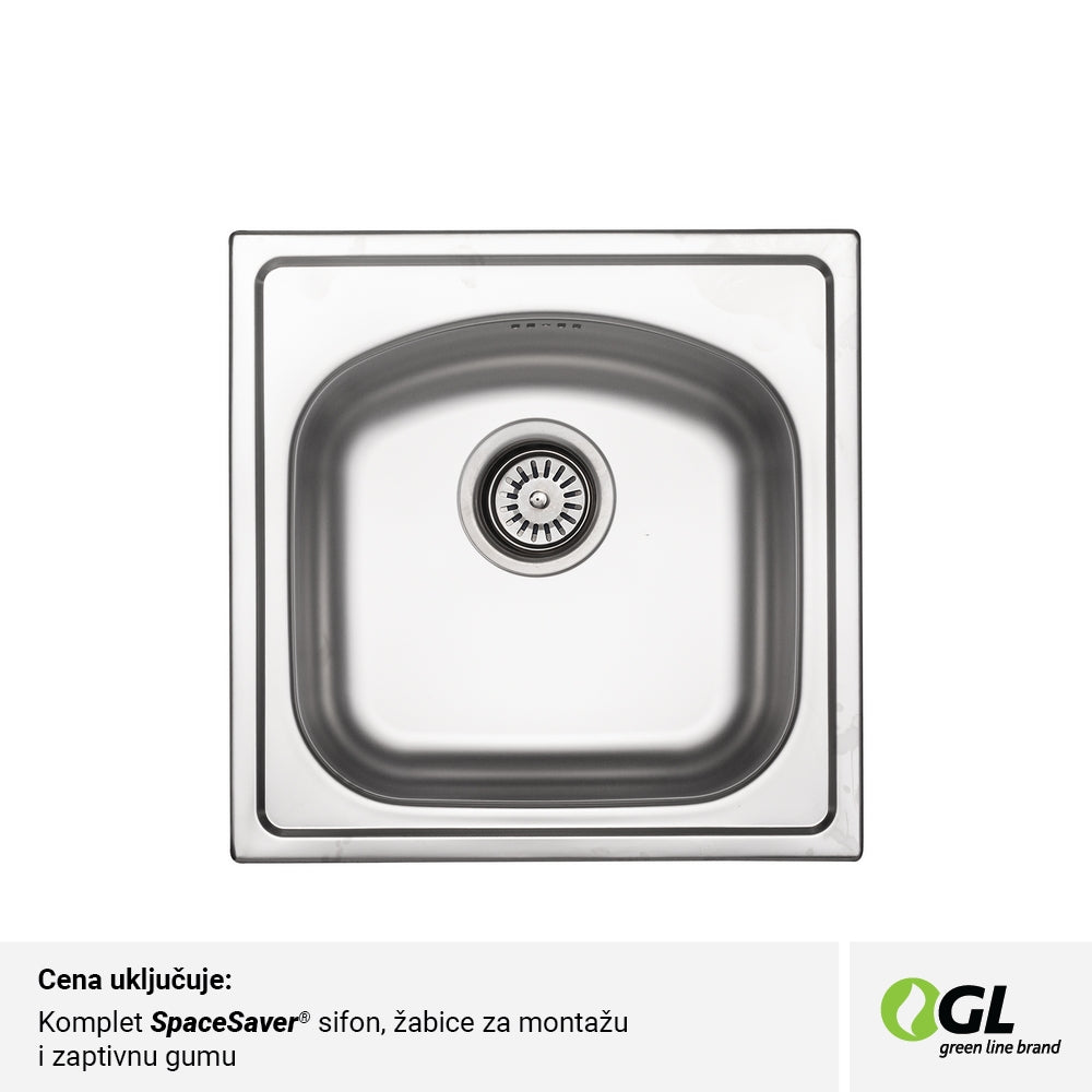 Inox sudopera GL Light VALENSIJA 1k - 450x450x140 - MAT 201/0.5