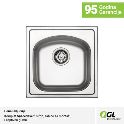 Inox sudopera GL Light VALENSIJA 1k - 450x450x140 - MAT 304/0.6