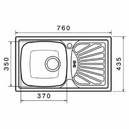 Inox sudopera GL Light VALENSIJA 1ko - 760x435x145 - MAT 201/0.5