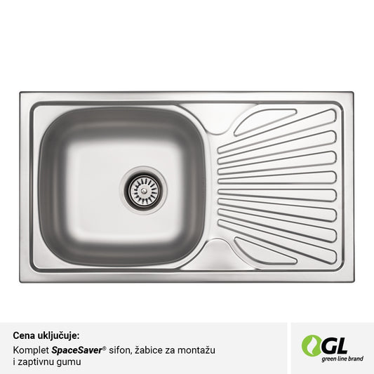 Inox sudopera GL Light VALENSIJA 1ko - 760x435x145 - MAT 201/0.5