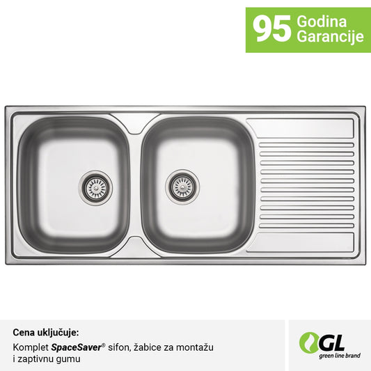 Inox sudopera GL Light VALENSIJA 2ko - 1160x500x160 - MAT 304/0.6