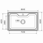 Inox sudopera GL Light BILBAO 1k - 800x500x210 - MAT 304/0.7