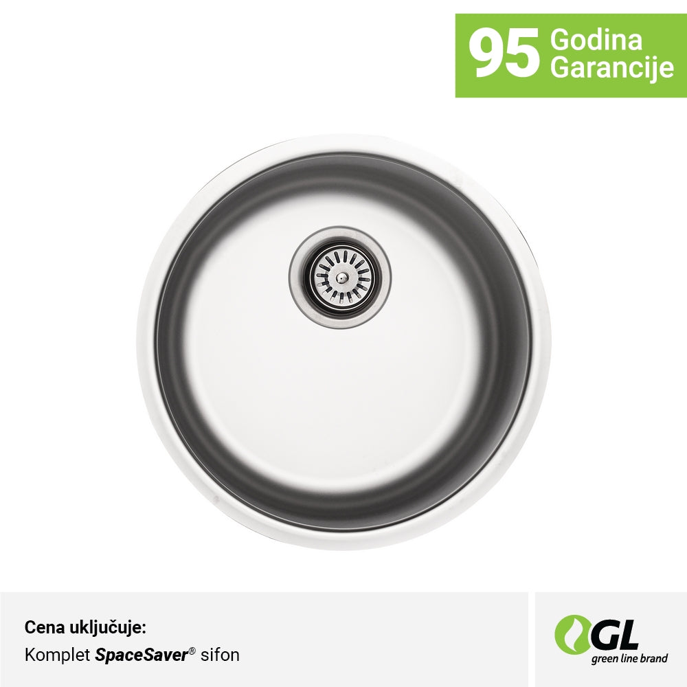 Inox sudopera GL Light BARSELONA 1k - fi450x170 - MAT 304/0.6