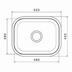 Inox sudopera GL Light BARSELONA 1k - 525x425x180 - MAT 304/0.8