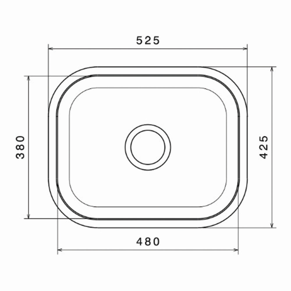 Inox sudopera GL Light BARSELONA 1k - 525x425x180 - MAT 304/0.8