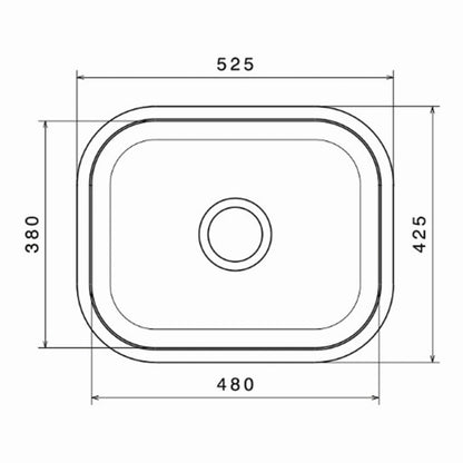 Inox sudopera GL Light BARSELONA 1k - 525x425x180 - MAT 304/0.8