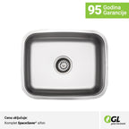 Inox sudopera GL Light BARSELONA 1k - 525x425x180 - MAT 304/0.8