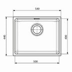 Inox sudopera GL Light IBIZA 1k - 540x440x200 - SATEN 304/1.0