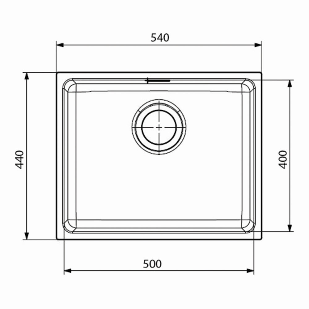 Inox sudopera GL Light IBIZA 1k - 540x440x200 - SATEN 304/1.0