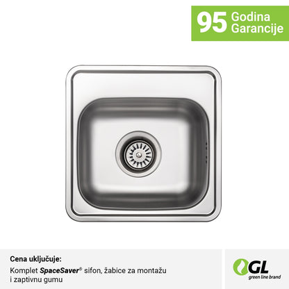 Inox sudopera GL Light VIGO 1k - 380x380x150 - MAT 304/0.6