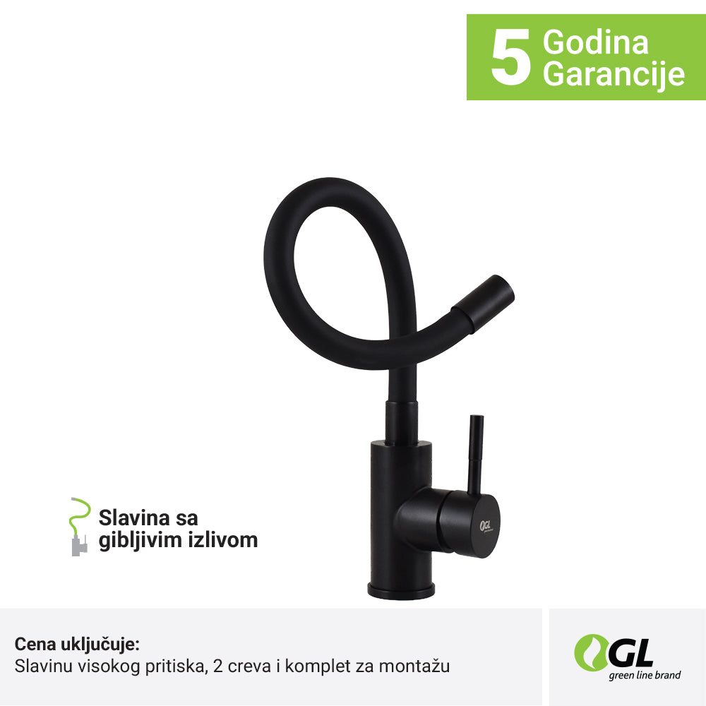 Kuhinjska slavina GL MILUZ sa gibljivim crevom