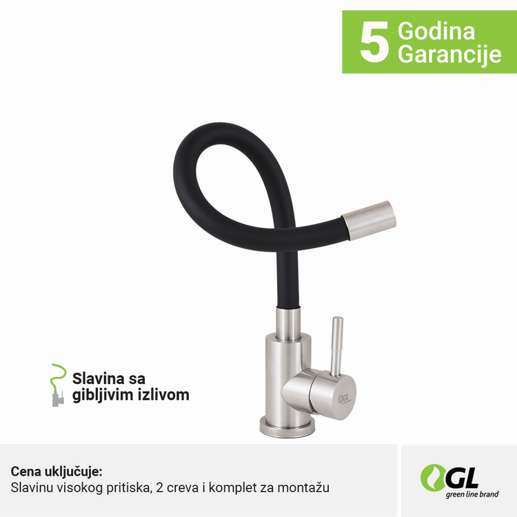 Kuhinjska slavina GL MILUZ sa gibljivim crevom