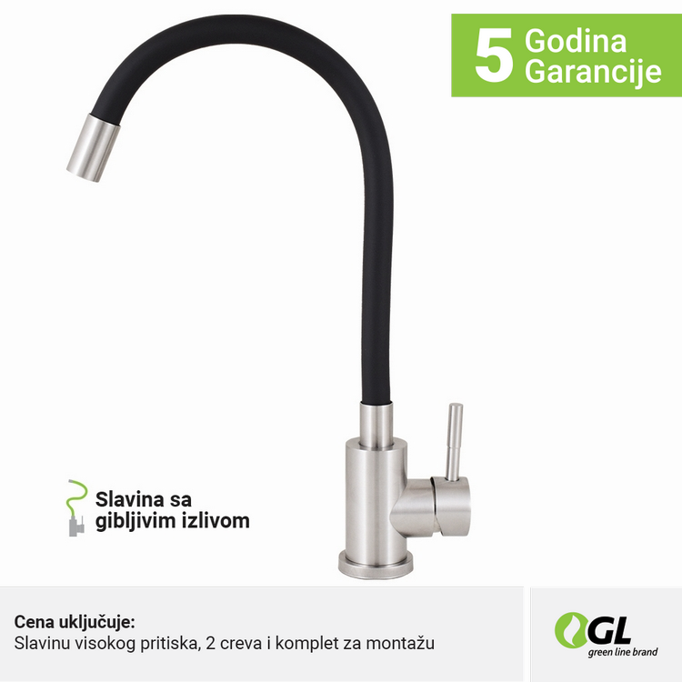 Kuhinjska slavina GL MILUZ sa gibljivim crevom