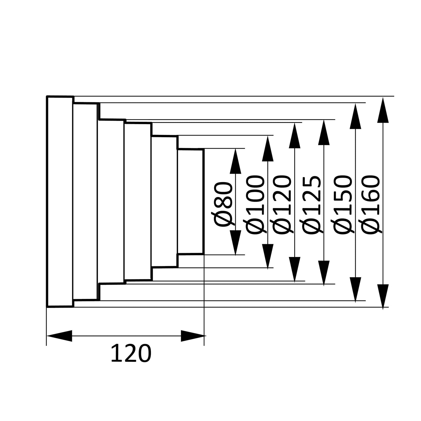 Univerzalna redukcija - fi80 / fi100 / fi120 / fi125 / fi150 / fi160