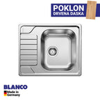 Inox sudopera Blanco DINAS 45 S MINI + drvena daska - 605x500x195
