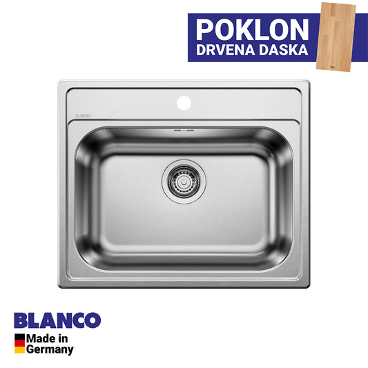 Inox sudopera Blanco DANA 6 + drvena daska - 605x500x158