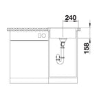 Inox sudopera Blanco DANA 45 + drvena daska - 480x500x158