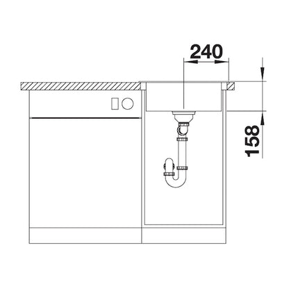 Inox sudopera Blanco DANA 45 + drvena daska - 480x500x158
