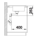 Inox sudopera Blanco DANA 45 + drvena daska - 480x500x158