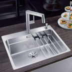 Inox sudopera Blanco ETAGON 500-IF/A sa podizačem čepa + pribor + drvena daska - 540x500x190