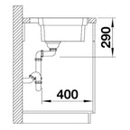 Inox sudopera Blanco ETAGON 500-IF/A sa podizačem čepa + pribor + drvena daska - 540x500x190