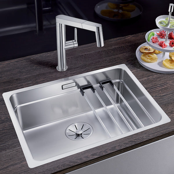 Inox sudopera Blanco ETAGON 500-IF + pribor + drvena daska - 540x440x190